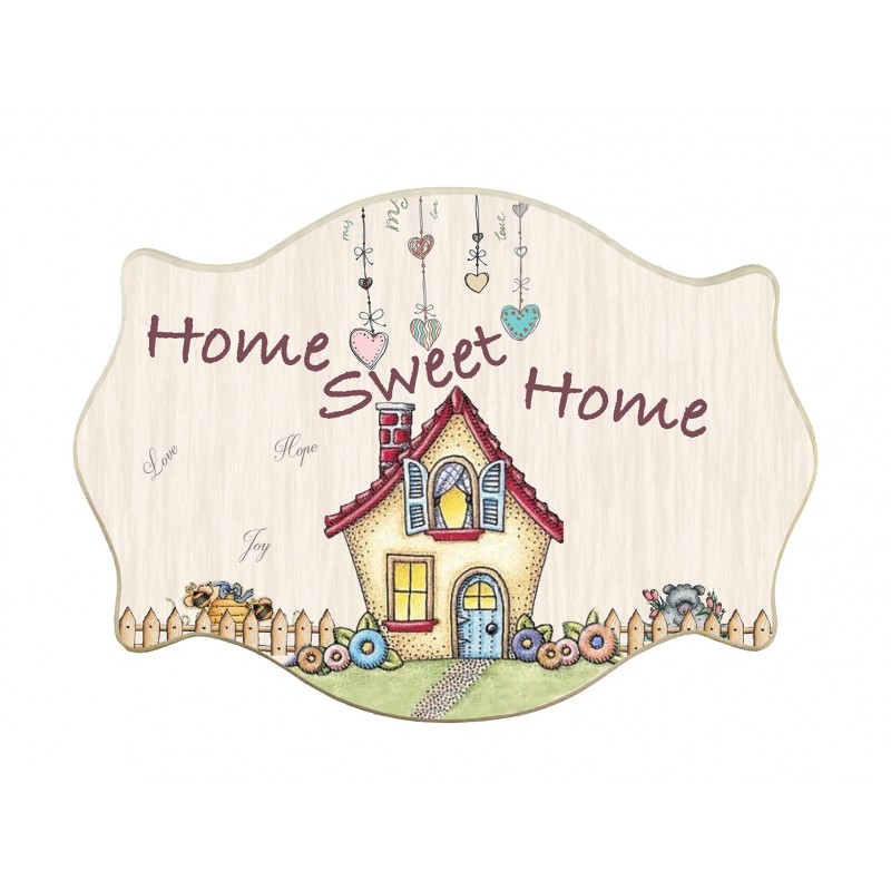 Targa in metallo con scritta Home Sweet Home, decorazione da